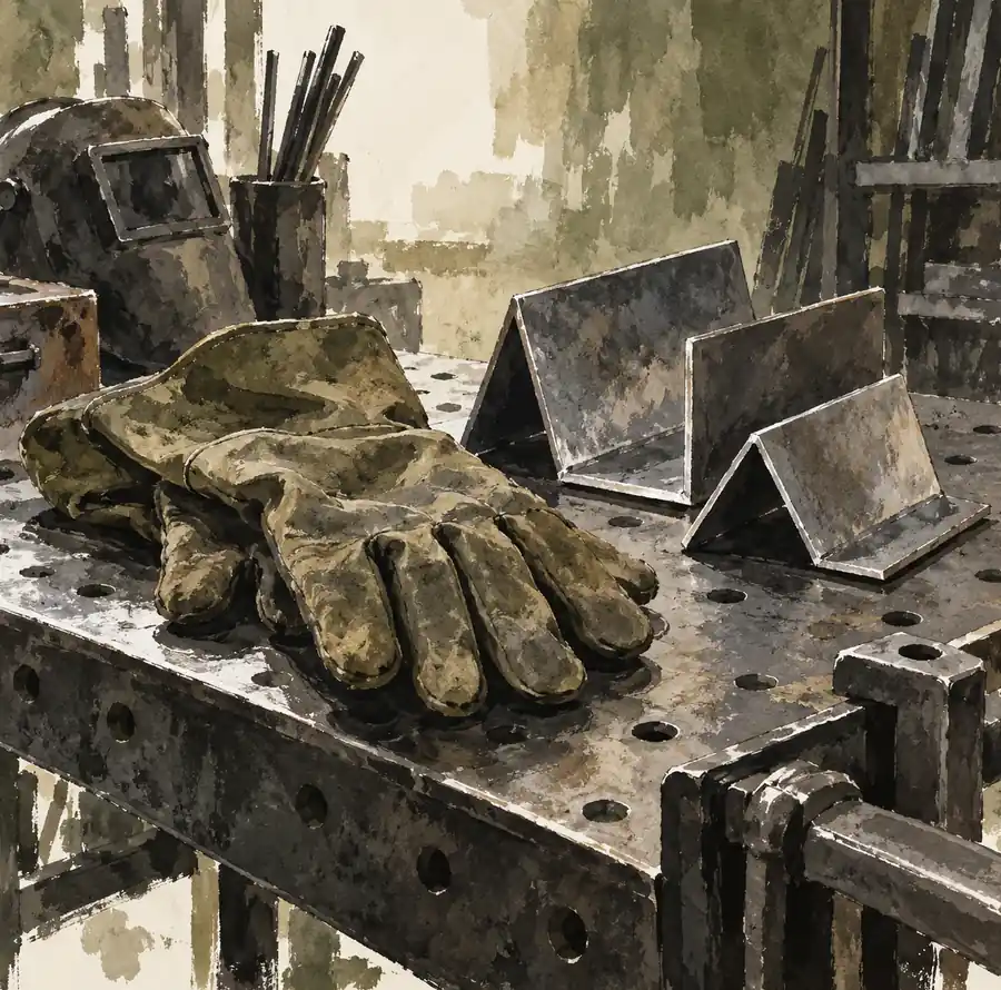 Illustration of fabrication businesses equipment and workspace